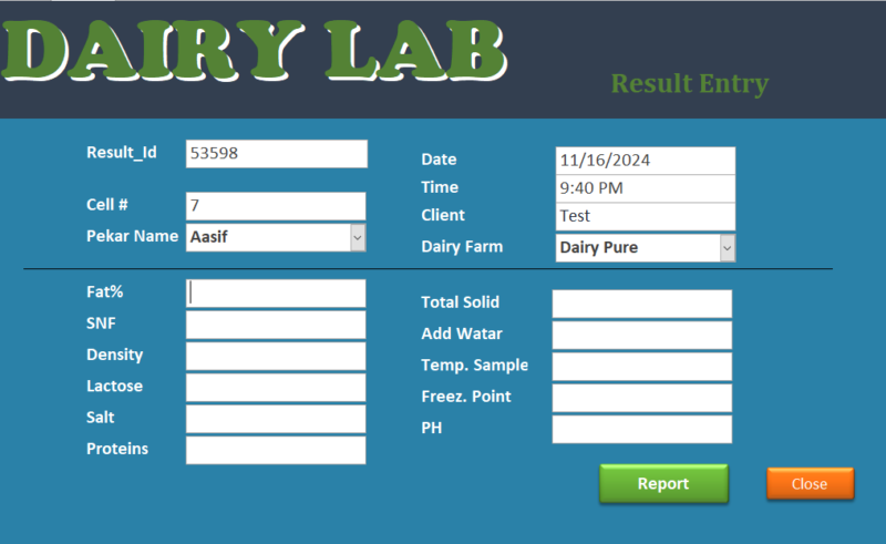 We record your details and test data.